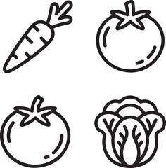 set of vegetables vector