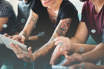 People using digital device