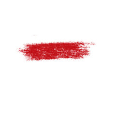 Red crayon stroke isolated on transparent background for artistic design element
