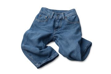 Blue denim jeans pants clothing on transparent background