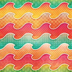 Colored wave seamless pattern
