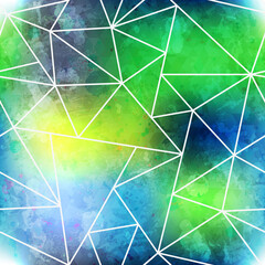green triangle seamless pattern with grunge effect