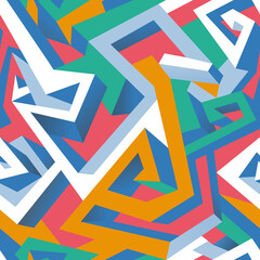 Isometric geometric seamless pattern