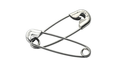 Two silver clasps crossed over each other, isolated on a black background