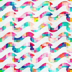 Pixel wave seamless pattern