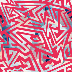 Red maze seamless pattern