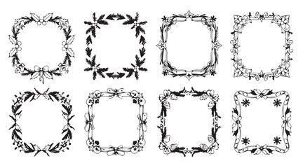 Set of natural frame vector illustration