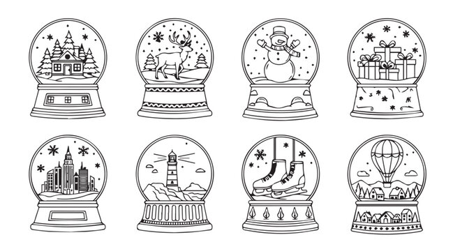 Set of Christmas Glode vector illustration
