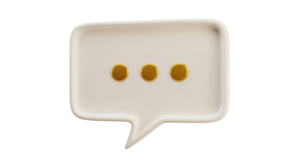 Isolated chat bubble dish shows a speech sign. A conversation box has three gold coins inside.