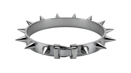 Edgy metal studded choker with secure clasp, a bold statement accessory for alternative fashion and punk rock style.