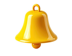 Shiny, golden, 3D rendered bell with a loop, isolated on a black background
