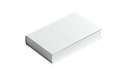 Isolated, digitally rendered, blank white book. Isometric view, with black background