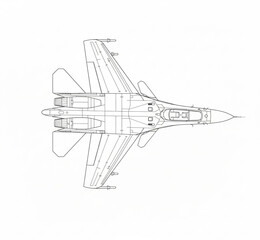 Overhead Schematic Modern Fighter Jet