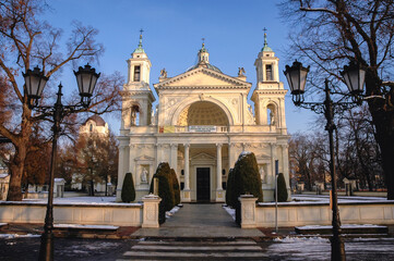 Obraz premium Roman Catholic Church of St Anne in Wilanow district of Warsaw, capital city of Poland