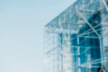 Fotobehang Lichtblauw Modern glass architecture wallpaper background, vivid tone  © Rawpixel.com