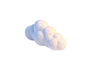 A fluffy, stylized cloud floats against a stark, black background