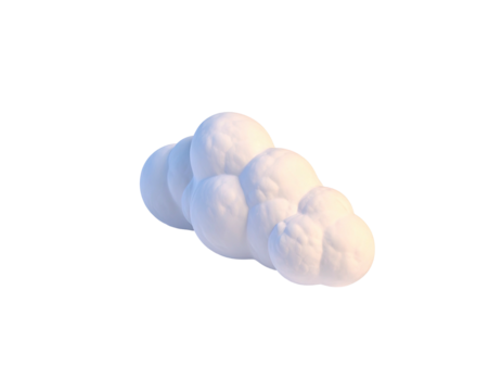 A fluffy, stylized cloud floats against a stark, black background