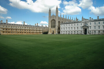 Gibbs building and Chapel of King's College, constituent college of the University of Cambridge, England, UK