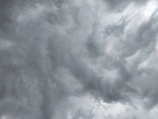 Dark clouds in the sky before the rain during rainy season. Natural weather during the rainy season in the tropics.