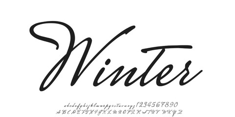 Manual signature for documents on white background. Hand drawn Calligraphy lettering Vector illustration