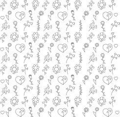 Seamless vector floral pattern background with vintage texture, ornate baroque illustration, and decorative textile design