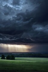 storm clouds over the lake