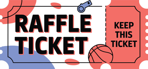 Playful basketball raffle ticket template design for exciting giveaways and events