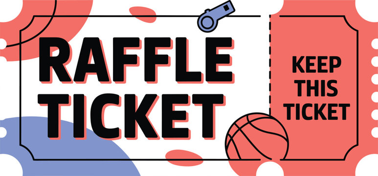 Playful basketball raffle ticket template design for exciting giveaways and events