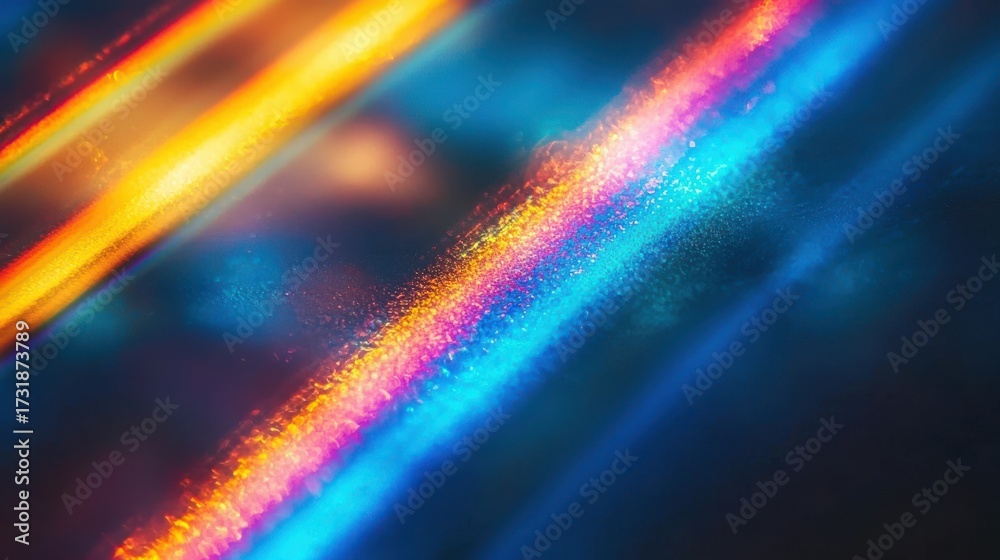 Wall mural light diffraction colors creating spectacular laser interference patterns with rainbow spectrum band