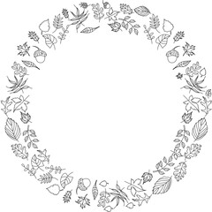 Elegant vintage floral vector frame with an ornate black border design for a card or wedding decoration