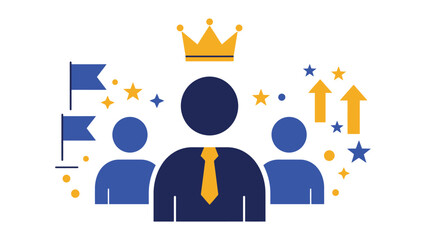 Leadership avatar with crown symbolizing authority and team guidance