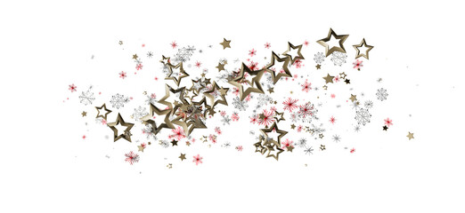 Festive and elegant Christmas background featuring golden stars and snowflakes. Perfect for holiday greetings and winter designs. Celebrate Chri