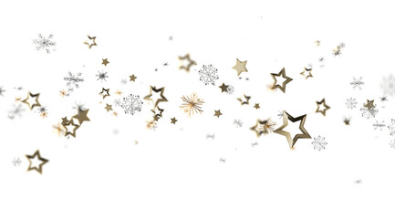 Elegant winter design with gold stars and snowflakes. Perfect for holidays, celebration, and winter themes.