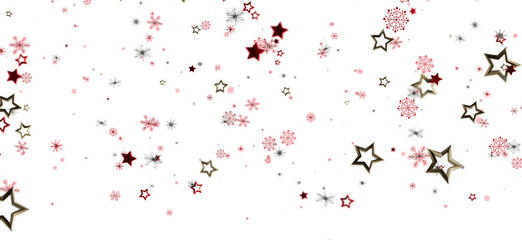 Festive background with red and gold stars and snowflakes. Perfect for holidays, winter, and celebrations.