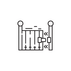 Smart Gate icon, Smart home Symbol Outline icon Transparent background Editable Stroke