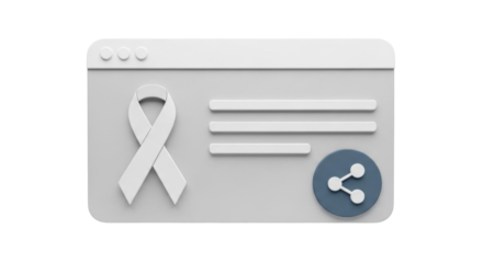 Isolated site page shows awareness ribbon for healthcare and sharing information online