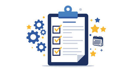 Clipboard with checklist symbolizing HR performance review and progress tracking
