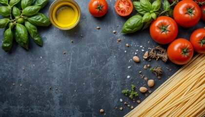 Fresh ingredients ready for a delicious Italian pasta creation