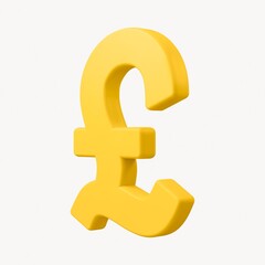 British Pound sign clipart, money currency exchange in 3D