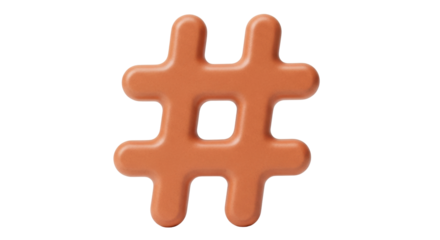 Isolated Number Sign, Hash, Pound Sign – Symbol, Object, Graphic Resource for Creative Projects