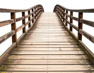 Wooden bridge, perspective, walkway, leading forward