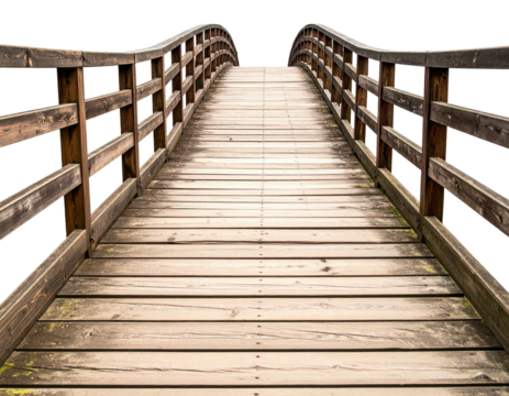 Wooden bridge, perspective, walkway, leading forward