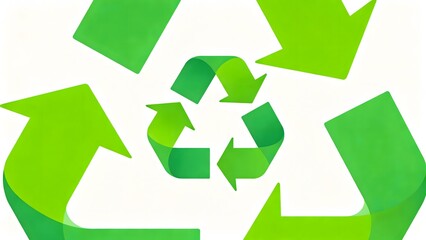 Recycling symbol with green arrows