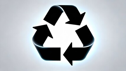 Recycling symbol with glowing effect