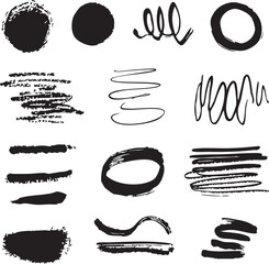 set of hand drawn ink doodles