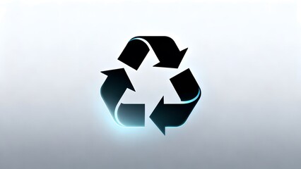 Recycling symbol with glowing effect