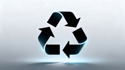 Recycling symbol with glowing effect