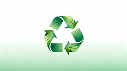 Recycling symbol with leaf design