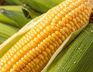 Close-up of a fresh corn ear