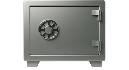 Isolated strongbox featuring a combination lock, secure and safe, steel deposit box mockup